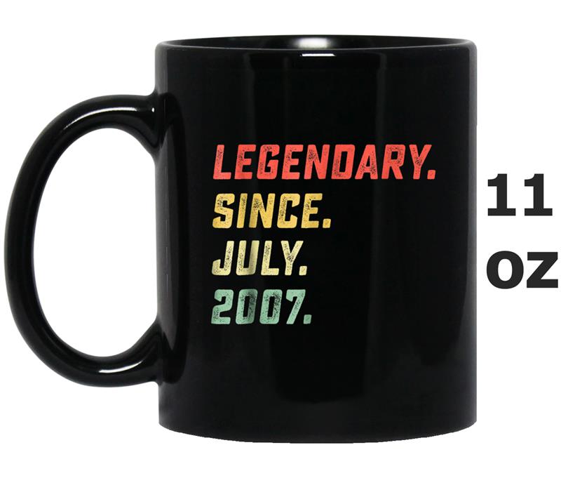 11th Birthday Gifts Retro Legendary Since July 2007 Mug OZ