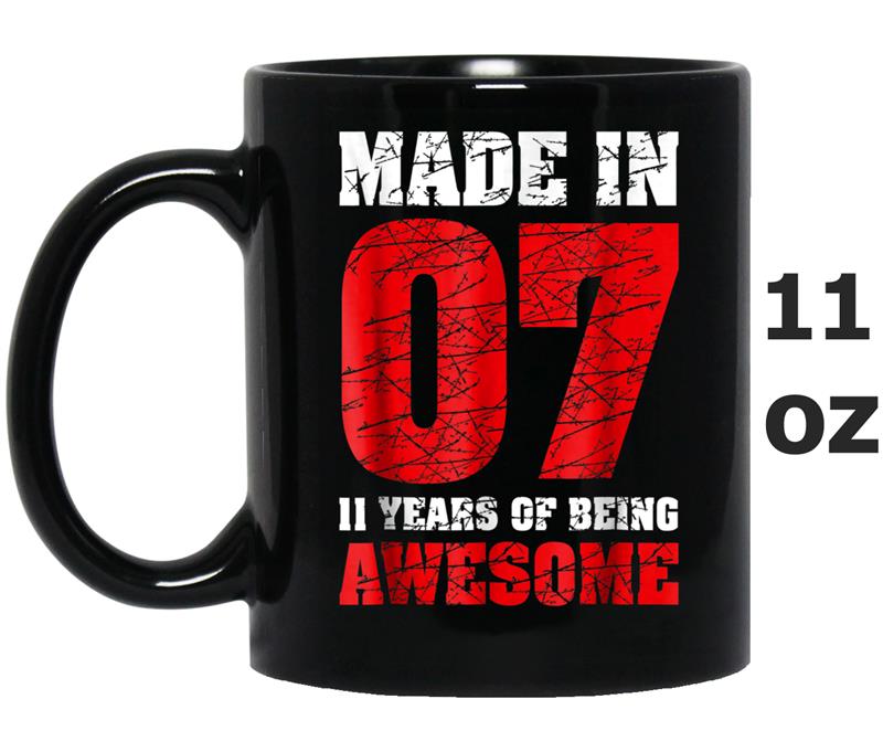 11th Birthday  Gift Made In 2007 Awesome 11 Years Olds Mug OZ