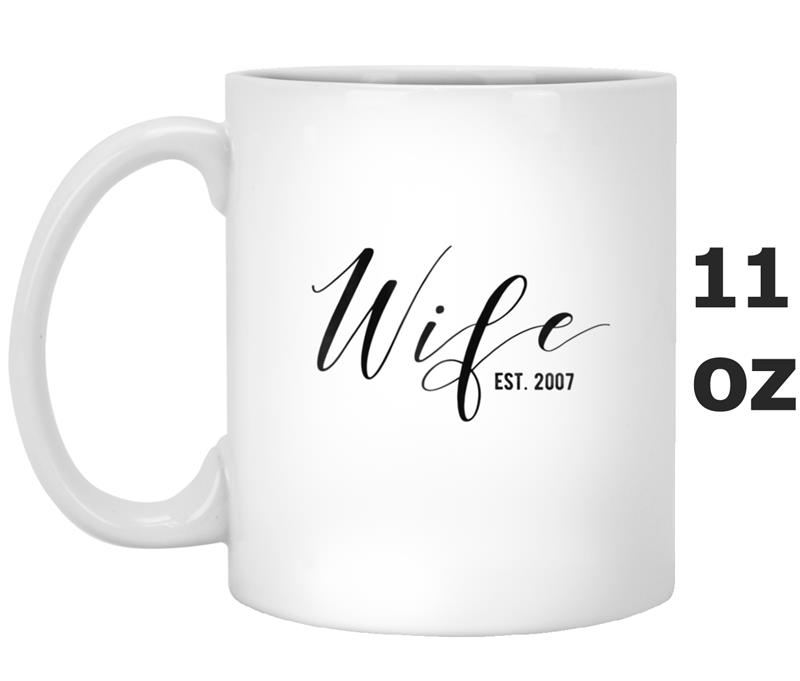 11th Wedding Anniversary Gift Wife Est 2007  for Her Mug OZ