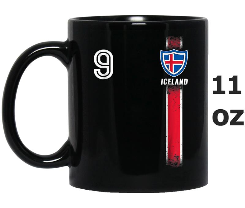 2018 Iceland Soccer World  Jersey No. 9 Cup Mug OZ