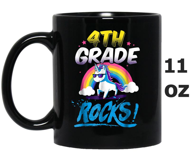 4th Grade Rocks  Funny Unicorn  Back To School Mug OZ