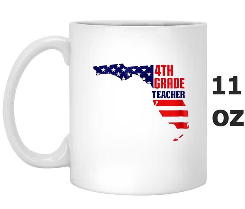 4th Grade Teacher  Funny Florida Gif USA Flag Mug OZ