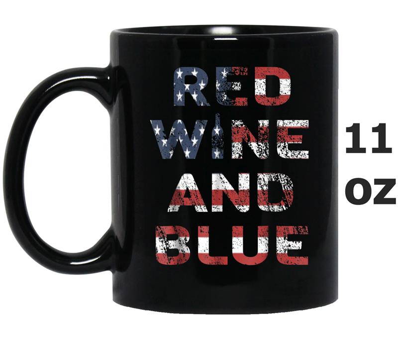 4th of July  2018 flag Red Wine And Blue Mug OZ