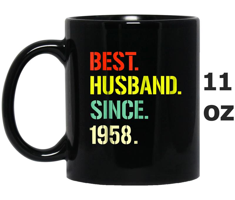 60th Wedding Anniversary Gift 60 yrs Best Husband Since 1958 Mug OZ