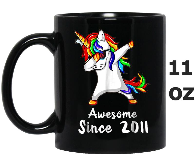 7 Years Old 7th Birthday Unicorn Dabbing  2011 Gift Mug OZ