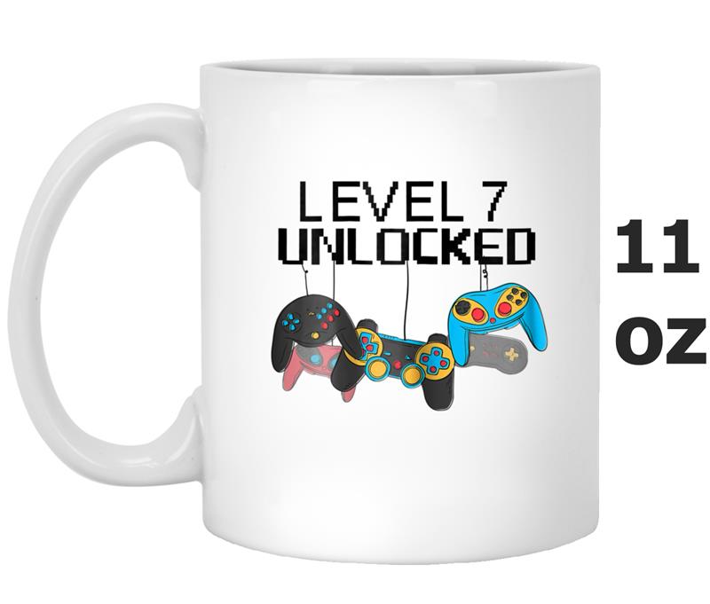 7th Birthday  Level 7 Unlocked Mug OZ