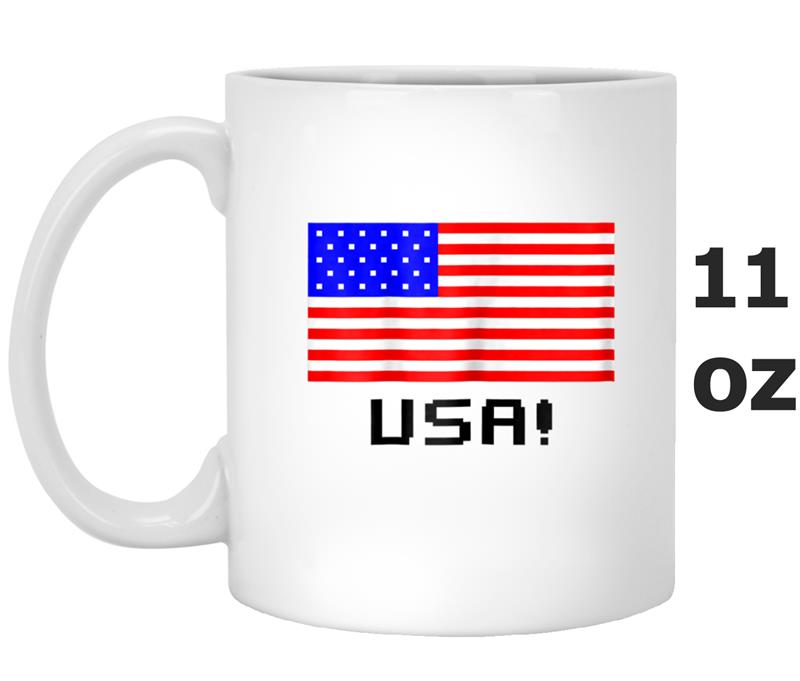 8 Bit USA Flag  for Men, Women, Kids Mug OZ