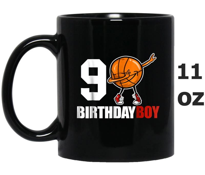 9 Year Old Birthday dabbing Basketball  9th Gift Tee Mug OZ