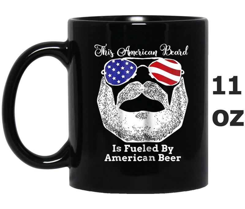 American Bearded and Beer Funny Men  Apparel Gifts Mug OZ