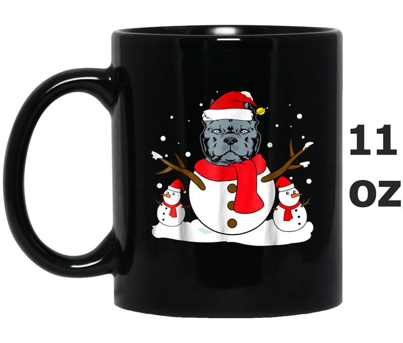 American Bully Christmas Snowman Funny  Dog Lover Mug OZ
