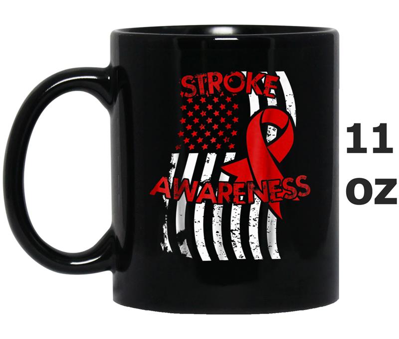 American Flag  - Stroke Awareness Gift Mug OZ