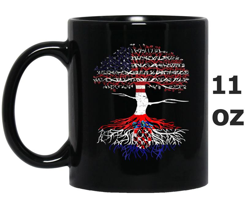 American Hearts Croatian Roots Patriot USA Croatia Flag Tee Mug OZ