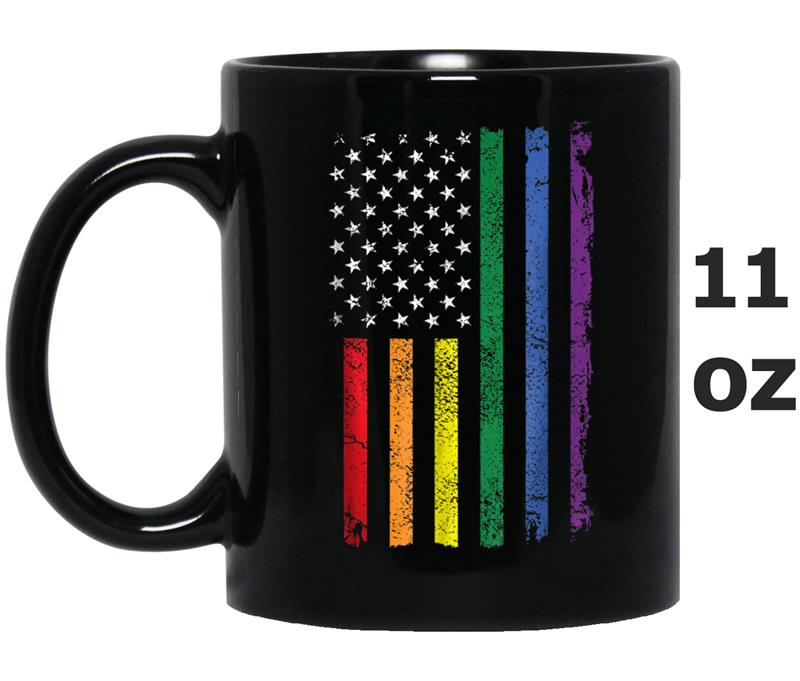 American Rainbow Flag LGBT Pride Mug OZ