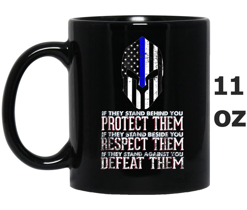 American Spartan Warrior Helmet. Thin blue line Mug OZ