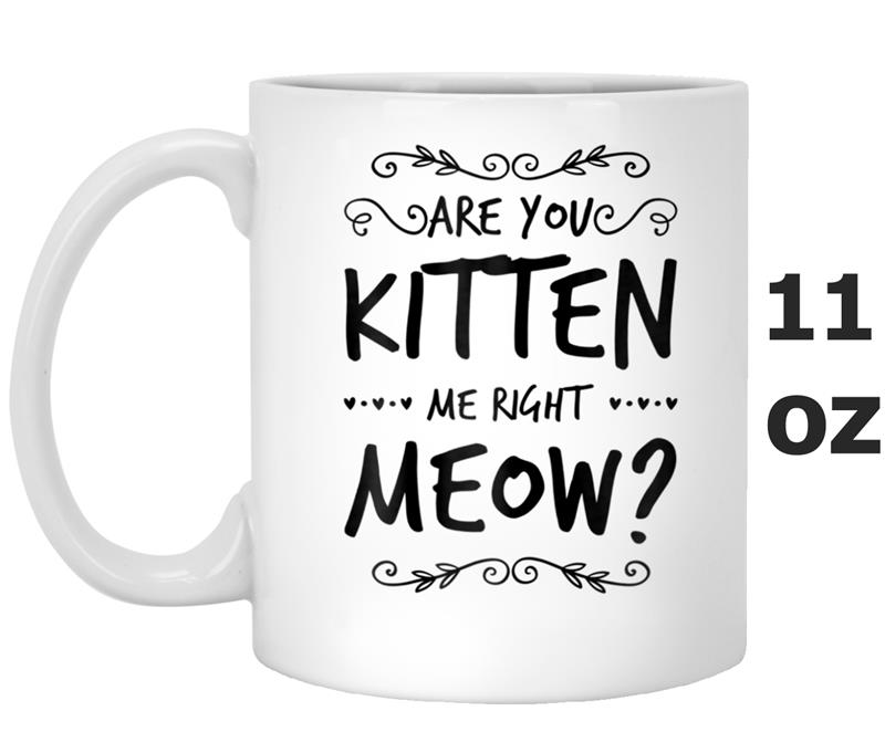 Are You Kitten Me Right Meow  Cat  Kitty Paws  Gift Mug OZ