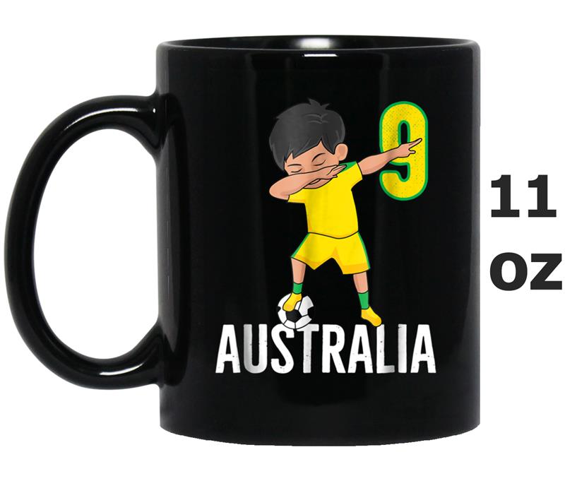 Australia Soccer  for Boys Number 9 Dabbing  Dab Mug OZ