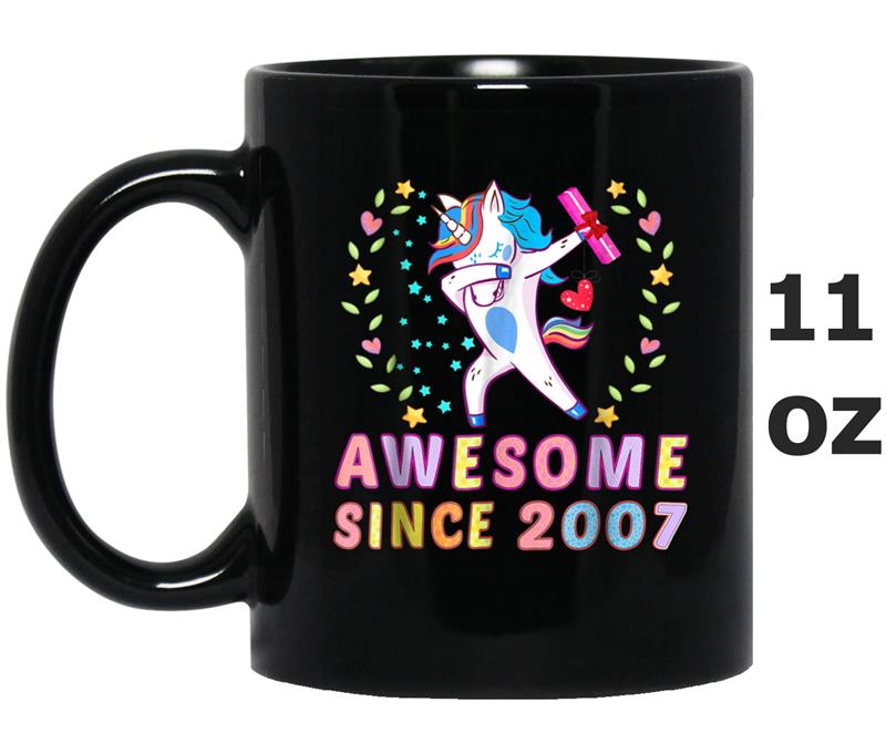 Awesome Since 2007 Unicorn Girls Gifts Age 11 Birthday Bday Mug OZ