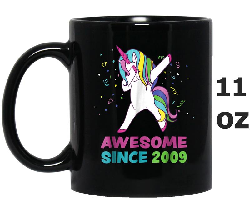 Awesome Since 2009 Dabbing Unicorn 9th Birthday Mug OZ