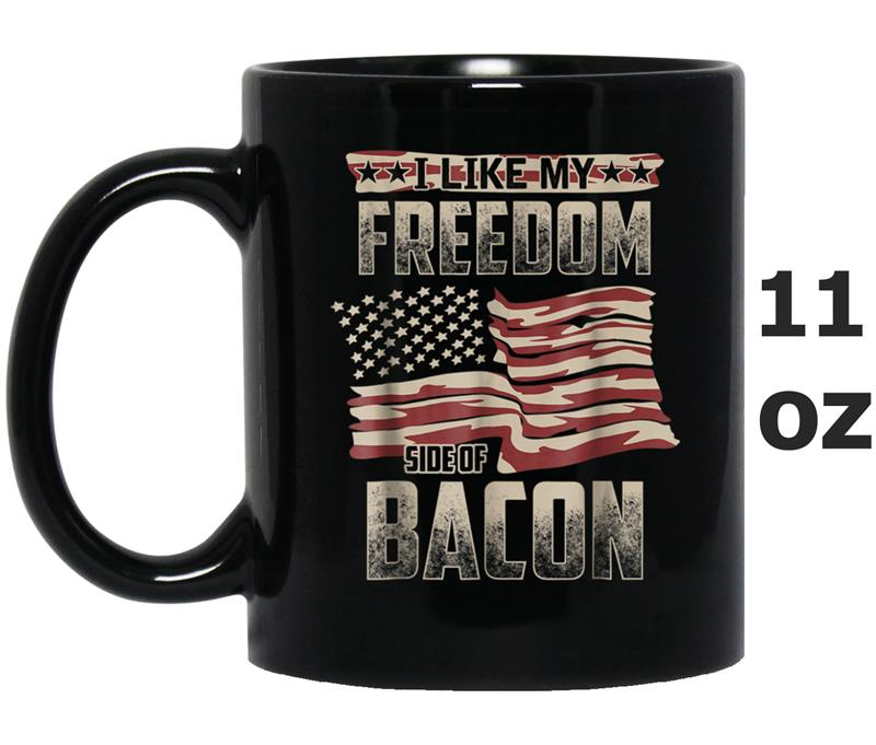 Bacon Lover American Flag  for Men USA Freedom Mug OZ