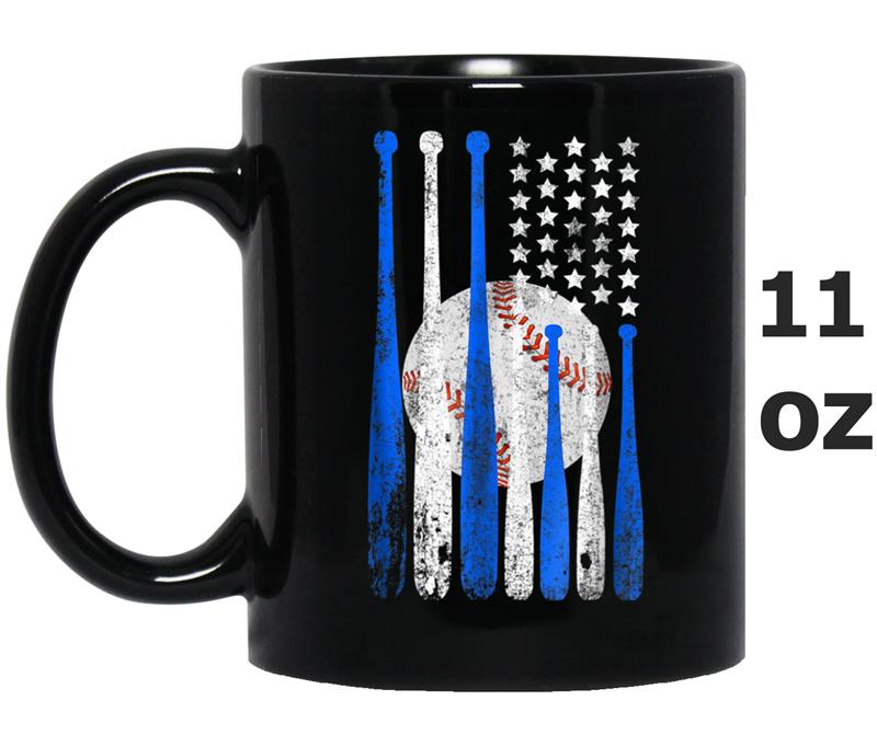 BASEBALL BAT AMERICAN FLAG Mug OZ