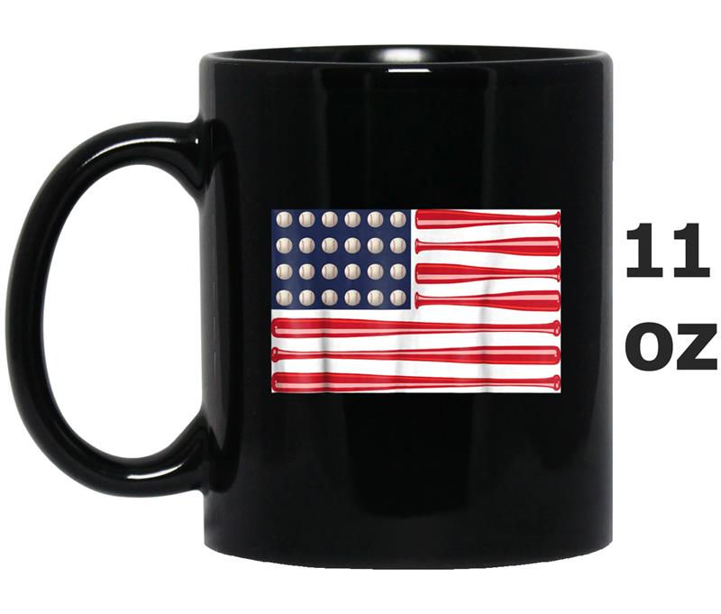 Baseball Bats And Balls US Flag  - Cute Hardball Gift Mug OZ