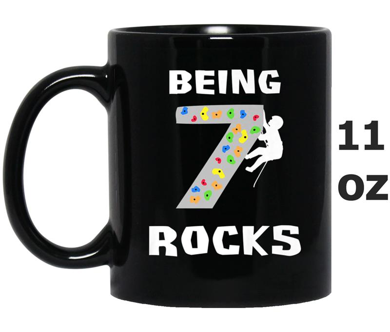 Being 7 Years Old Rocks Funny Rock Climber Birthday Mug OZ