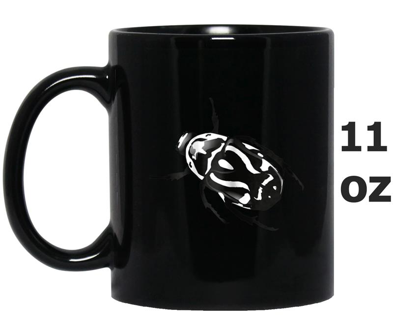 Black and White Beetle  Bug Mug OZ