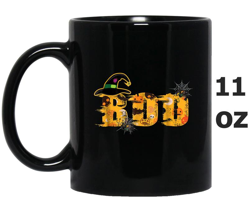 Boo Halloween  With Spiders And Witch Hat Mug OZ