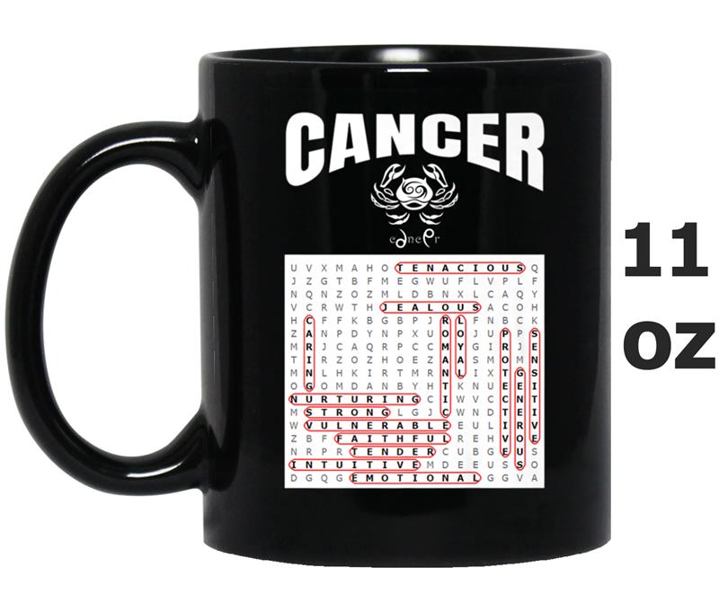 Cancer Zodiac Characteristic Word Search Puzzle Mug OZ