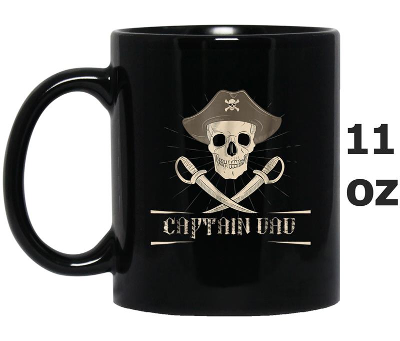 Captain Dad Skull Pirate Ship Boating Novelty Mug OZ