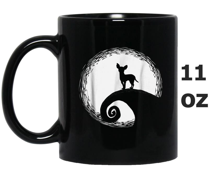 Chihuahua And Moon Halloween  Funny Halloween Dog Tee Mug OZ