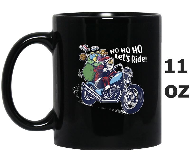Christmas Motorcycle Biker Santa Sleigh Presents Gif Mug OZ