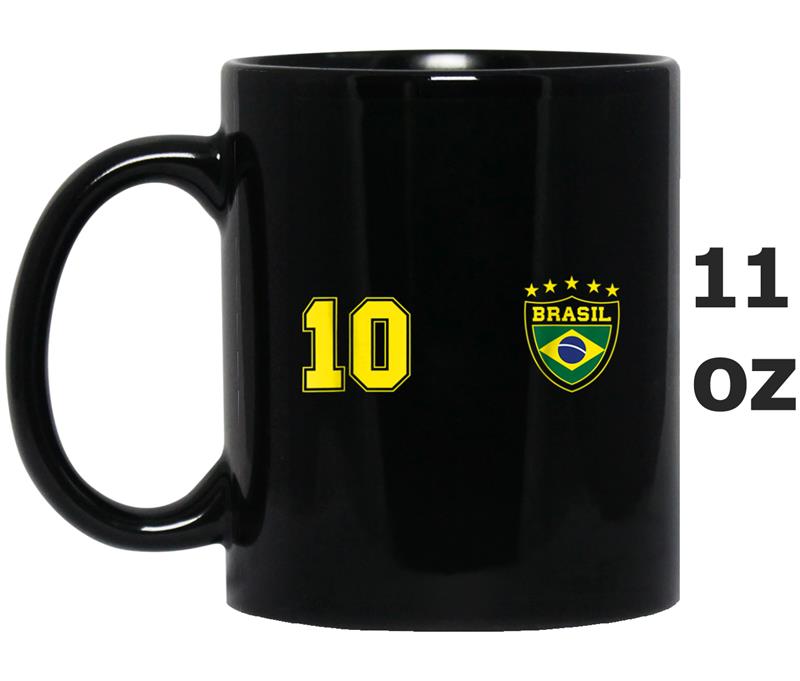 Classic Brasil Soccer No. 10 Brazil World Jersey Cup Mug OZ