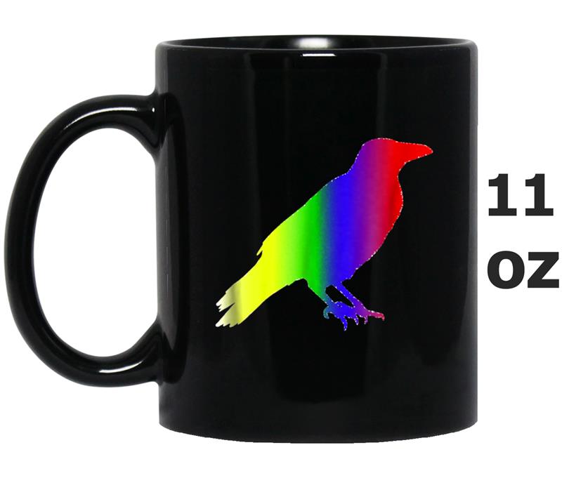 Colorful Rainbow Raven Crow Bird Mug OZ