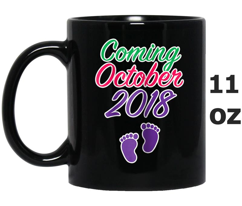 Coming Soon October 2018 Baby Pregnancy Announcement Mug OZ