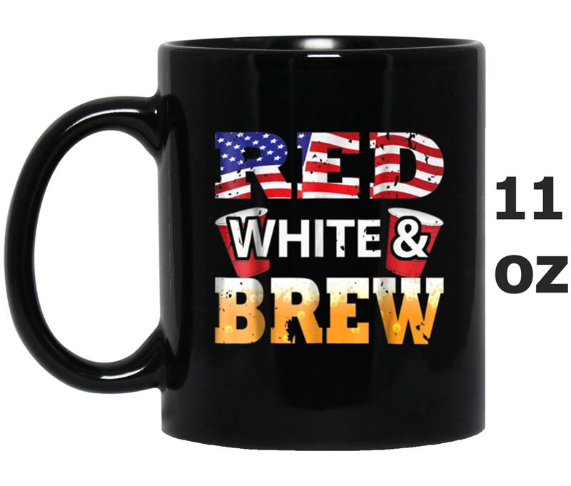 Cool Red White And Brew  Happy 4th of July Gifts Mug OZ