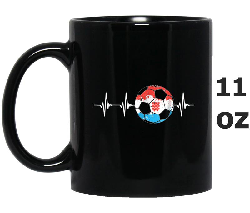 Croatia  Funny Soccer Heartbeat Croatia Flag Gift Mug OZ