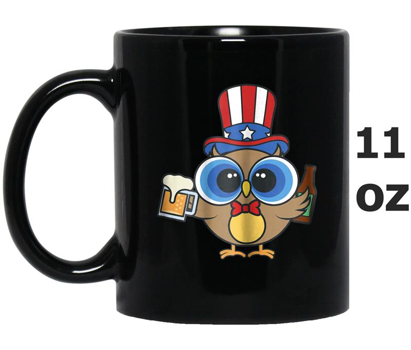 Cute American Owl  4th Of July Party Gift Mug OZ