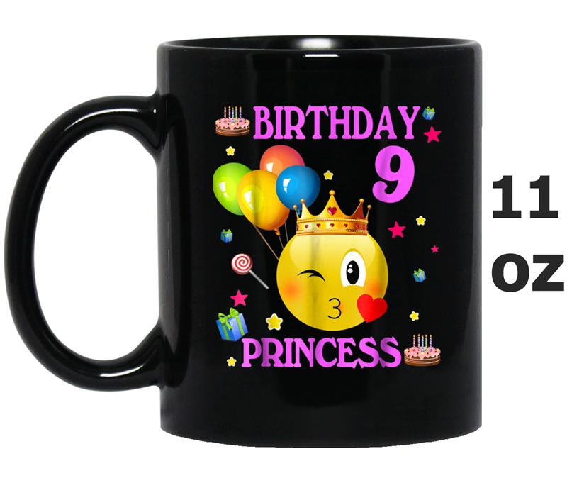 Emoji 9 Years Old  9th Birthday Princess Girl Gifts Mug OZ