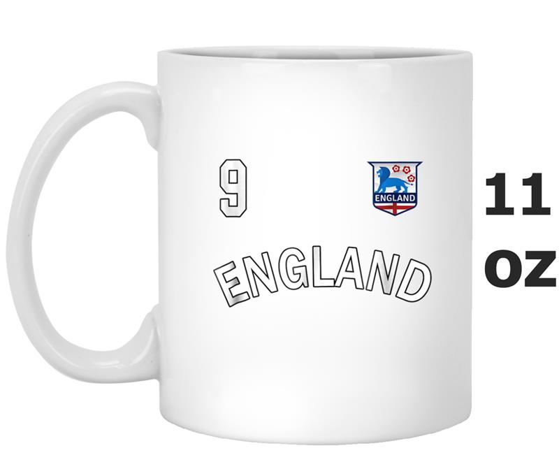 England Soccer 2018  Number 9 Men Women Boys Girls Mug OZ