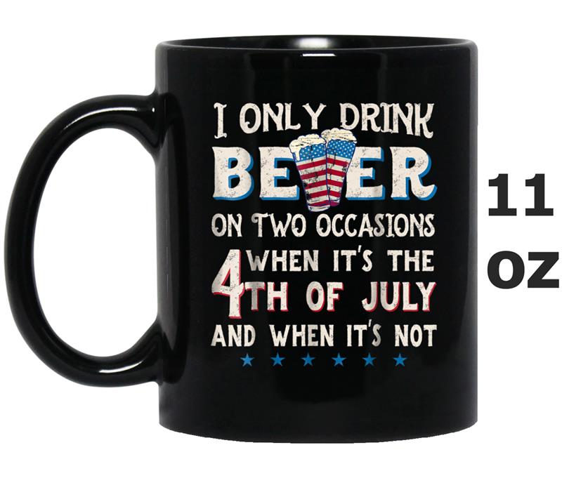 Funny 4th of July Beer Party  with American Flag Men Mug OZ