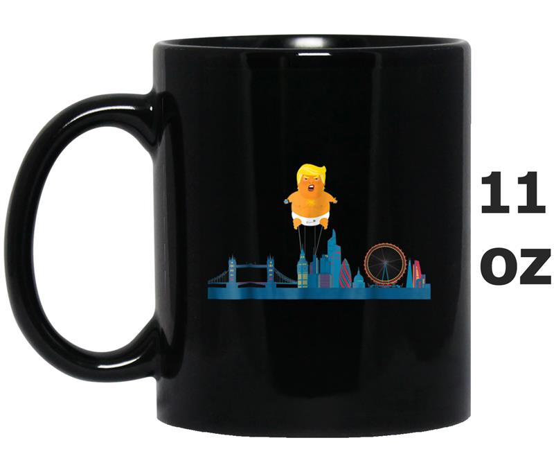 Funny Baby Trump Crying Ballon London Mug OZ