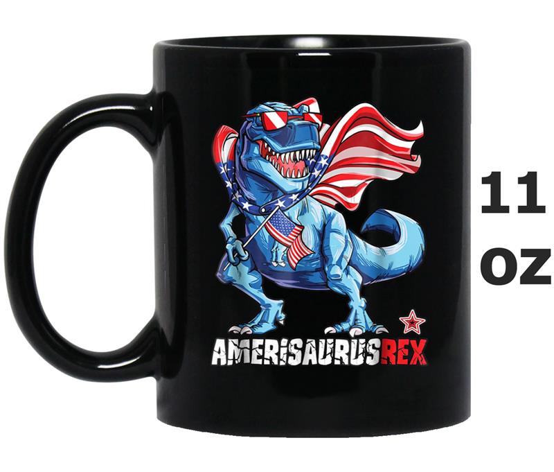 Funny Cute Amerisaurus-Rex American 4th Of July Lover Tee Mug OZ