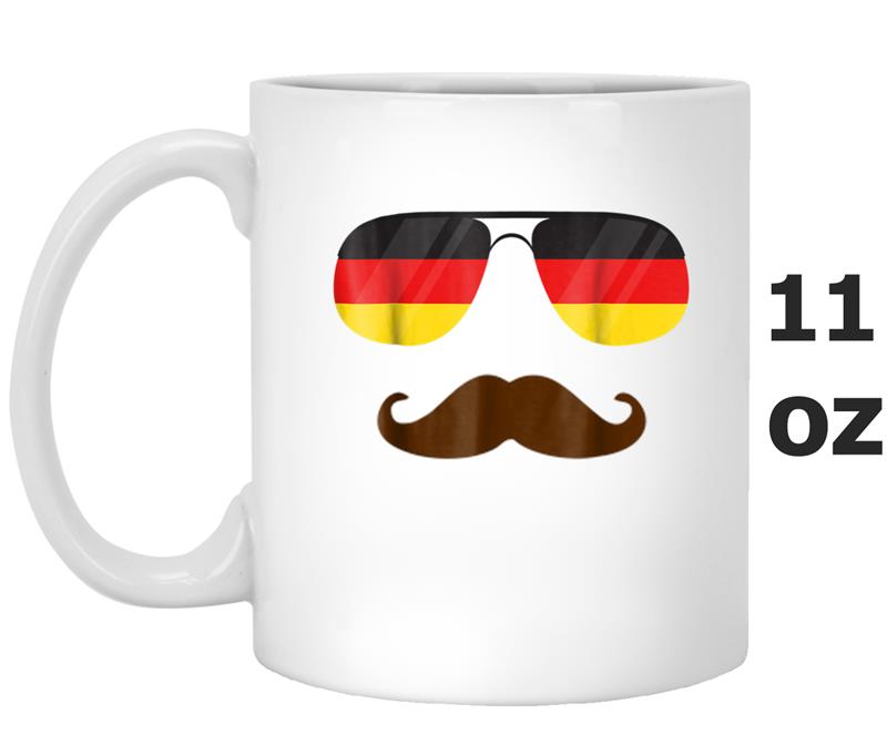 German Sunglasses & Moustache  Germany Flag Gift Tee Mug OZ