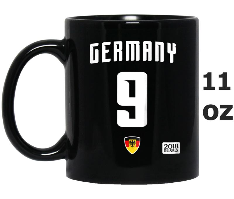 Germany 9 Soccer Jersey Style  Black Fussball 2018 Mug OZ