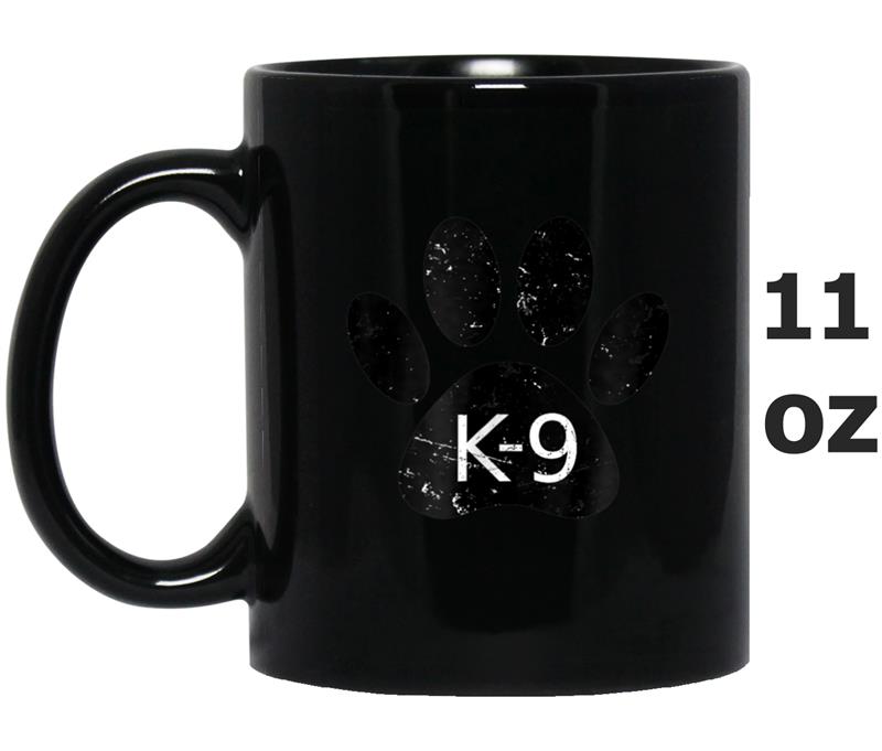 Grunge Distressed Dog Paw Print K-9 Mug OZ