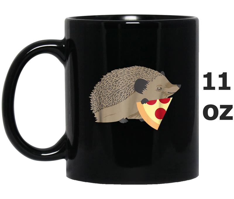 Hedgehog Holding Pizza  Funny Cute Animal Foodie Gift Mug OZ