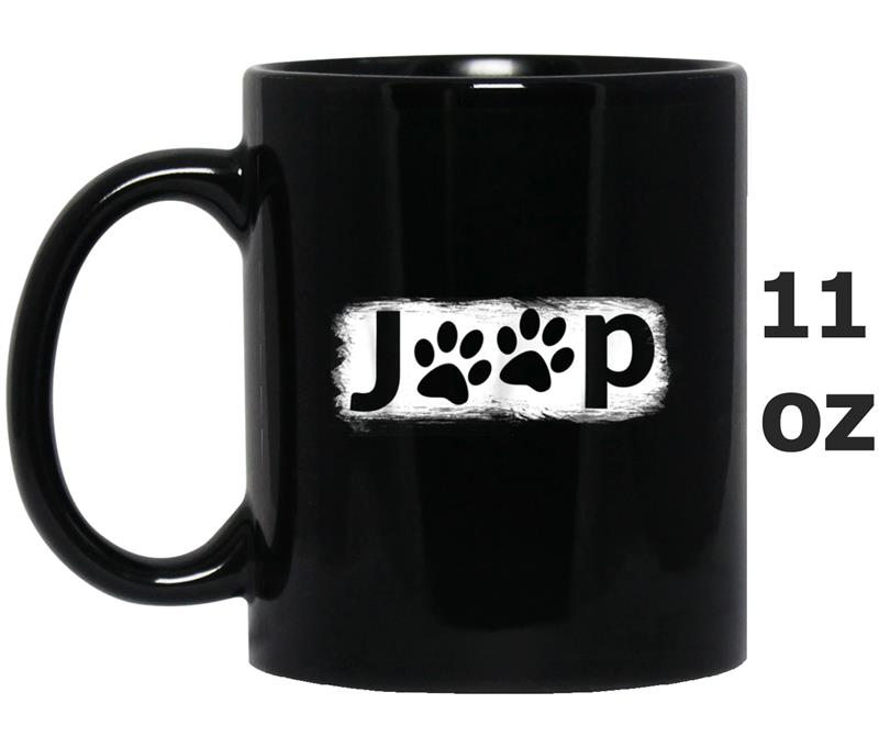 Jeep Dog  Paw Prin - Distressed Mug OZ
