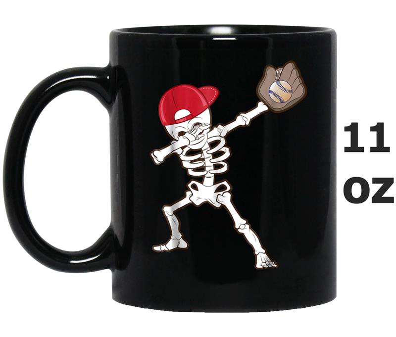 Kids Dabbing Skeleton Baseball  Skull Baseball Dab Gift Mug OZ