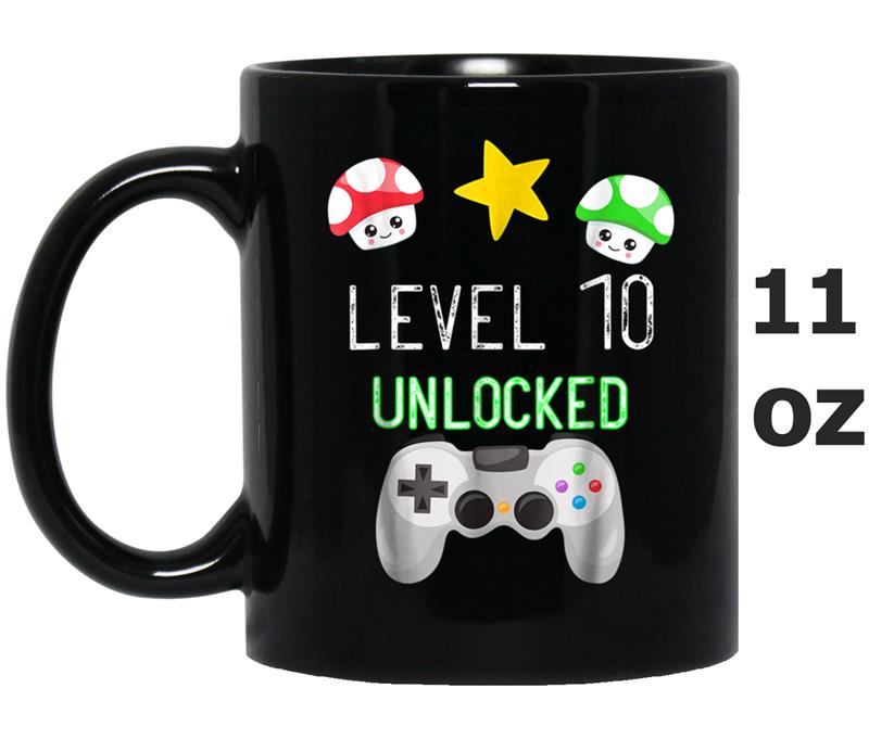 Level 10 Unlocked Gamer , Ten year old Birthday Mug OZ